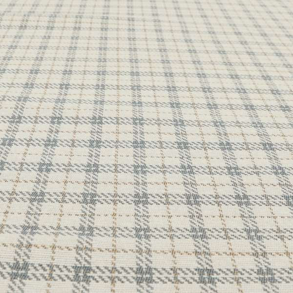 Quality Woven Jacquard Tartan Pattern Beige Grey Soft Cheniille Fabric JO-465