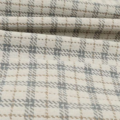 Quality Woven Jacquard Tartan Pattern Beige Grey Soft Cheniille Fabric JO-465 - Handmade Cushions