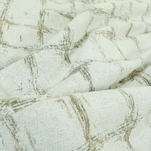 Atmosfera Woven Fabric Abstract Square Pattern In White Beige Colour Interior Fabric JO-477 - Made To Measure Curtains