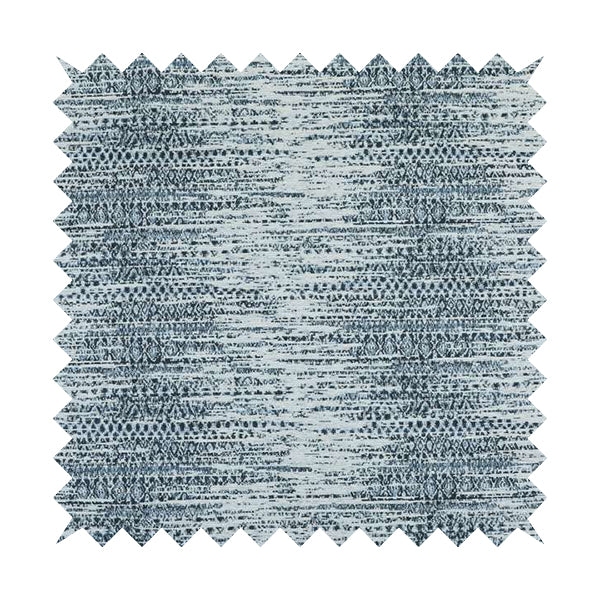 Ella Pattern Interior Fabric In White Blue Colour Woven Soft Chenille Fabric JO-478