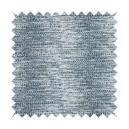 Ella Pattern Interior Fabric In White Blue Colour Woven Soft Chenille Fabric JO-478 - Made To Measure Curtains