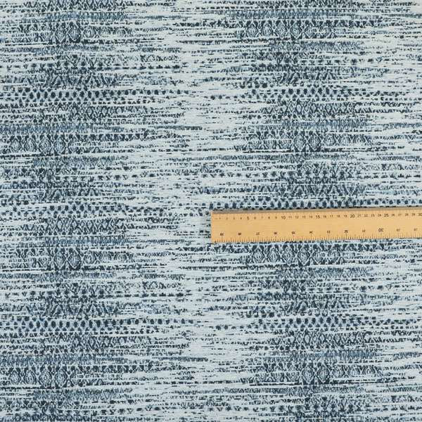 Ella Pattern Interior Fabric In White Blue Colour Woven Soft Chenille Fabric JO-478 - Roman Blinds