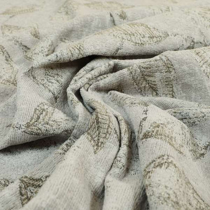 Atmosfera Woven Fabric Floral Leaf Pattern In Grey Colour Interior Fabric JO-479