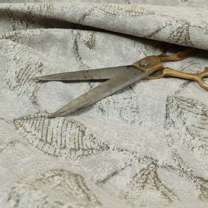 Atmosfera Woven Fabric Floral Leaf Pattern In Grey Colour Interior Fabric JO-479 - Roman Blinds