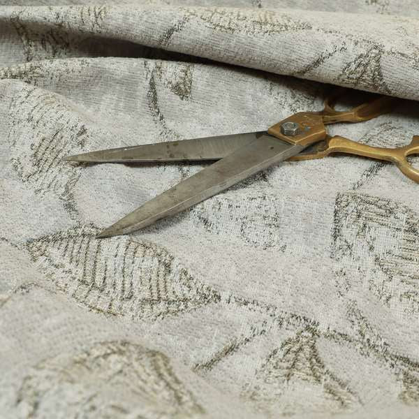 Atmosfera Woven Fabric Floral Leaf Pattern In Grey Colour Interior Fabric JO-479