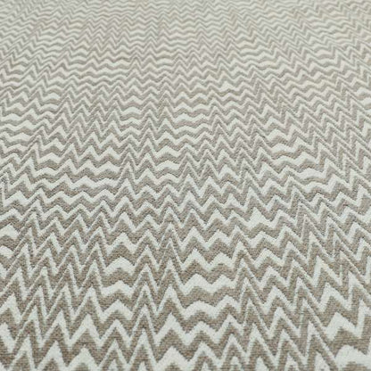 Marlow Woven Modern Chevron Striped Pattern In Cream Brown Interior Fabric JO-480 - Made To Measure Curtains