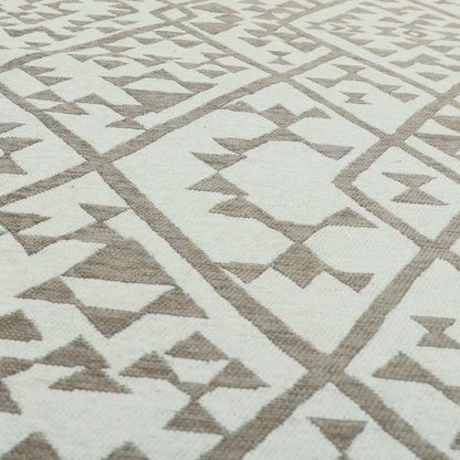 Marlow Woven Modern Geometric Aztec Pattern In Cream Brown Interior Fabric JO-481 - Made To Measure Curtains