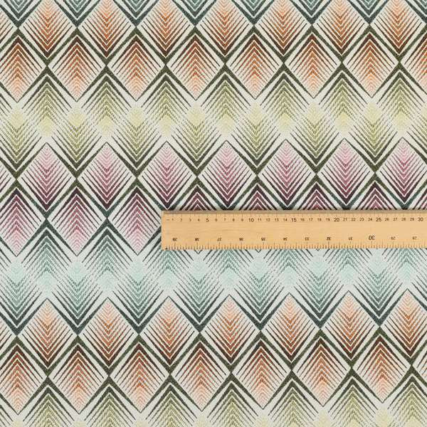 Carnival Living Fabric Collection Multi Colour Chevron Pattern Upholstery Curtains Fabric JO-484 - Roman Blinds