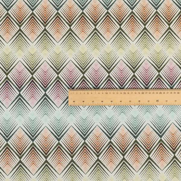 Carnival Living Fabric Collection Multi Colour Chevron Pattern Upholstery Curtains Fabric JO-484