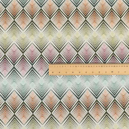 Carnival Living Fabric Collection Multi Colour Chevron Pattern Upholstery Curtains Fabric JO-484