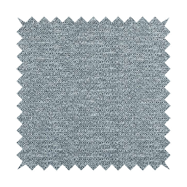 Ella Trellis Pattern Interior Fabric In White Blue Colour Woven Soft Chenille Fabric JO-486 - Roman Blinds