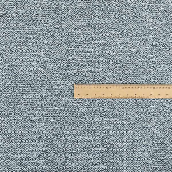 Ella Trellis Pattern Interior Fabric In White Blue Colour Woven Soft Chenille Fabric JO-486 - Roman Blinds