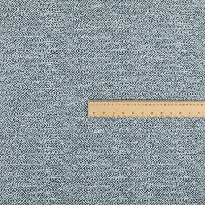 Ella Trellis Pattern Interior Fabric In White Blue Colour Woven Soft Chenille Fabric JO-486