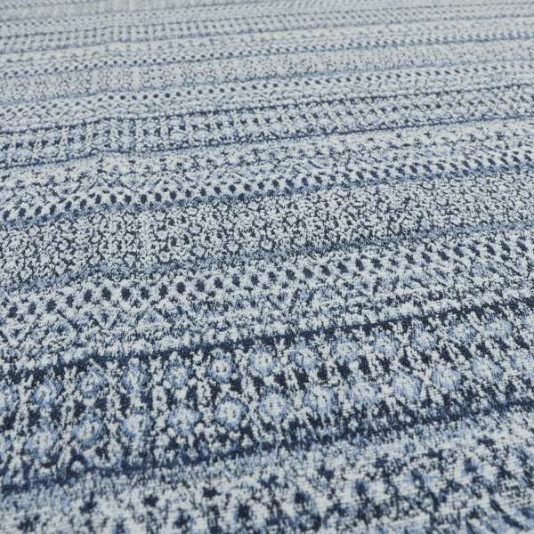 Ella Geometric Trellis Pattern Interior Fabric In White Blue Colour Woven Soft Chenille Fabric JO-487 - Handmade Cushions