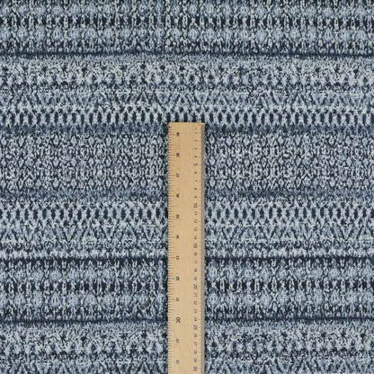 Ella Geometric Trellis Pattern Interior Fabric In White Blue Colour Woven Soft Chenille Fabric JO-487 - Roman Blinds