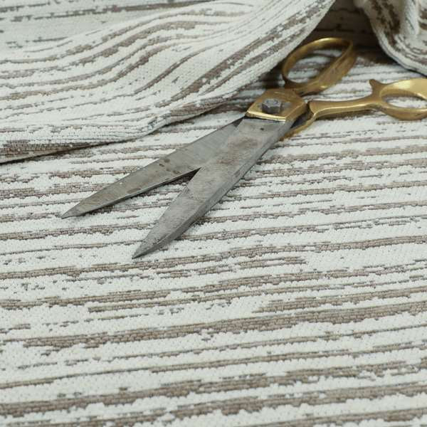 Marlow Woven Designer Airbrush Striped Pattern In Cream Brown Interior Fabric JO-490 - Roman Blinds