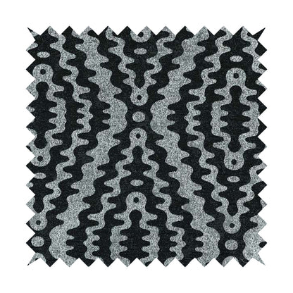 Lomasi Metallic Tones Fabric Black Silver Colour Zigg Zagg Pattern Furnishing Fabric JO-492 - Handmade Cushions