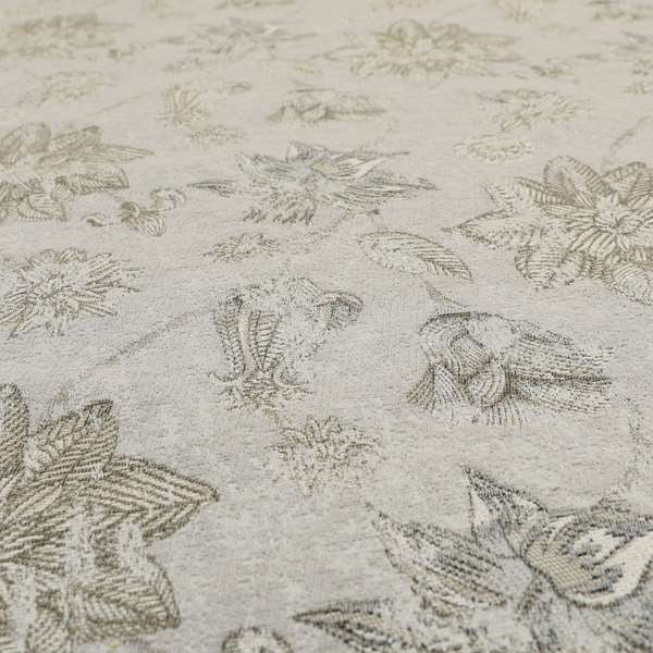 Atmosfera Quality Woven Floral Leaf Inspired Pattern In Grey Colour Fabric JO-498 - Roman Blinds