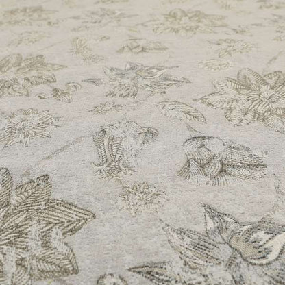 Atmosfera Quality Woven Floral Leaf Inspired Pattern In Grey Colour Fabric JO-498 - Roman Blinds