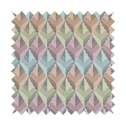 Carnival Living Fabric Collection Multi Colour Geometric 3D Chevron Pattern Upholstery Curtains Fabric JO-500