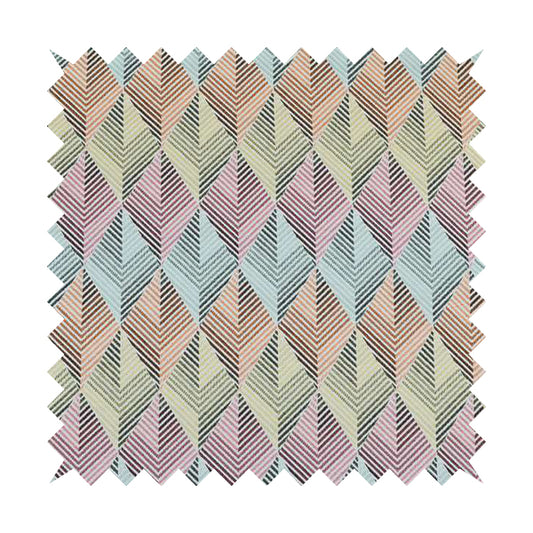 Carnival Living Fabric Collection Multi Colour Geometric 3D Chevron Pattern Upholstery Curtains Fabric JO-500