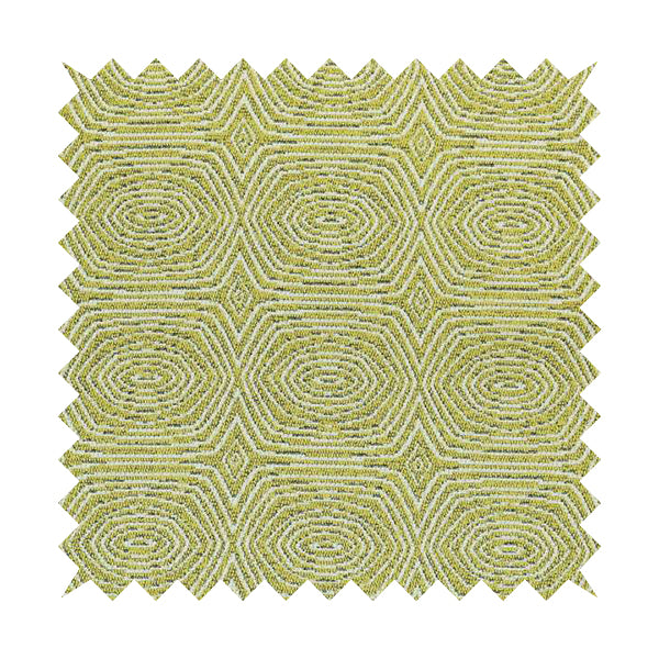 Geometric Uniform Pattern In Green Colour Chenille Upholstery Fabric JO-503 - Made To Measure Curtains