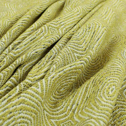 Geometric Uniform Pattern In Green Colour Chenille Upholstery Fabric JO-503 - Made To Measure Curtains