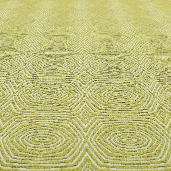 Geometric Uniform Pattern In Green Colour Chenille Upholstery Fabric JO-503 - Made To Measure Curtains