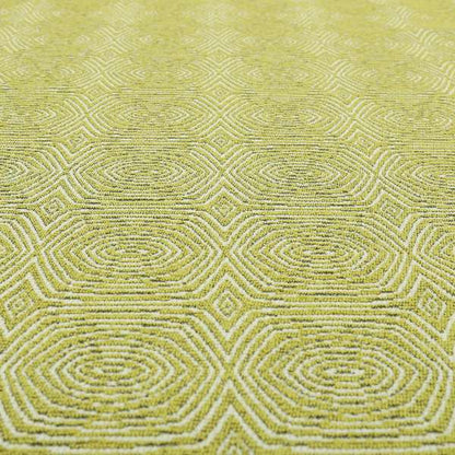 Geometric Uniform Pattern In Green Colour Chenille Upholstery Fabric JO-503 - Made To Measure Curtains