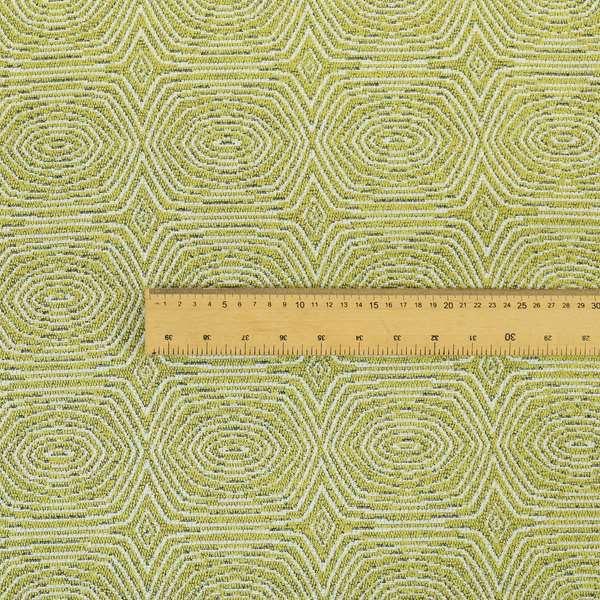 Geometric Uniform Pattern In Green Colour Chenille Upholstery Fabric JO-503 - Roman Blinds