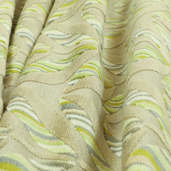 Leaf Floral Pattern Textured Soft Velvet Green Brown Upholstery Fabric JO-506 - Roman Blinds