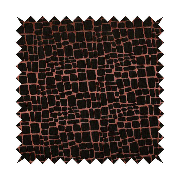 Vegas Brown Bronze Shine Effect Geometric Pebble Pattern Soft Chenille Upholstery Fabric JO-51 - Roman Blinds