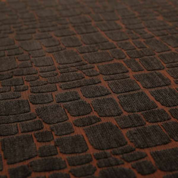 Vegas Brown Bronze Shine Effect Geometric Pebble Pattern Soft Chenille Upholstery Fabric JO-51 - Roman Blinds