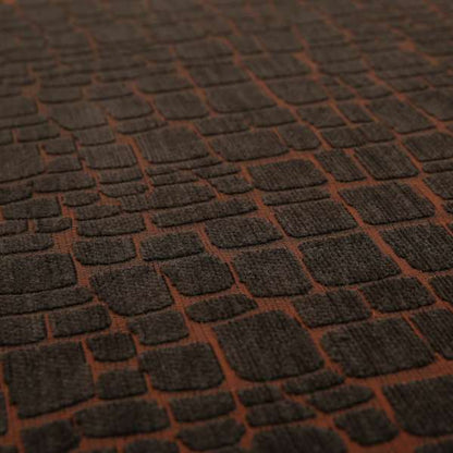 Vegas Brown Bronze Shine Effect Geometric Pebble Pattern Soft Chenille Upholstery Fabric JO-51 - Roman Blinds