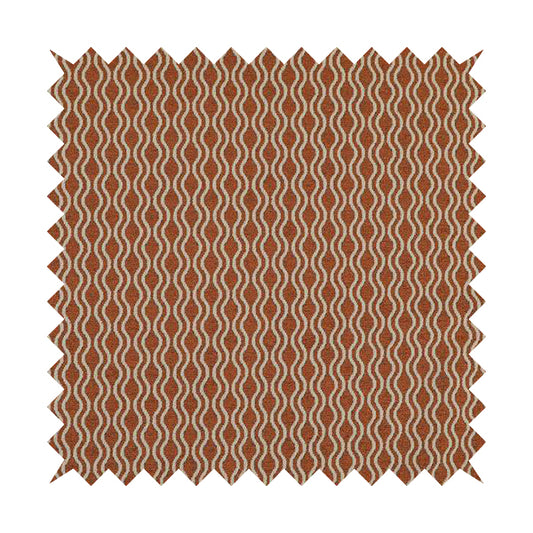 Piccadilly Collection Eclipse Pattern Woven Upholstery Orange Chenille Fabric JO-512