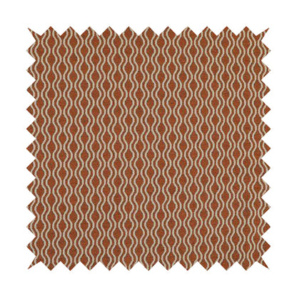 Piccadilly Collection Eclipse Pattern Woven Upholstery Orange Chenille Fabric JO-512 - Made To Measure Curtains