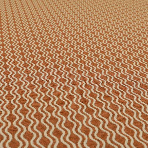 Piccadilly Collection Eclipse Pattern Woven Upholstery Orange Chenille Fabric JO-512 - Made To Measure Curtains