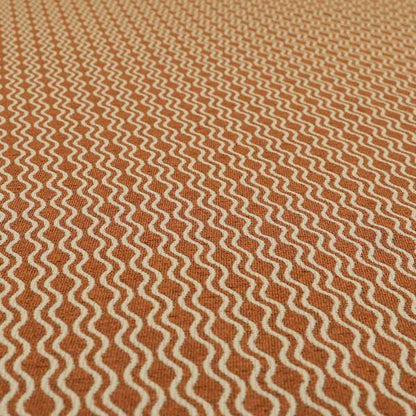 Piccadilly Collection Eclipse Pattern Woven Upholstery Orange Chenille Fabric JO-512 - Made To Measure Curtains