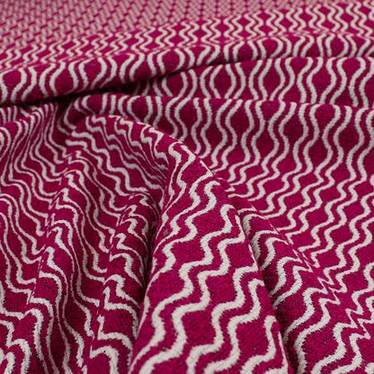 Piccadilly Collection Eclipse Pattern Woven Upholstery Pink Chenille Fabric JO-514 - Made To Measure Curtains