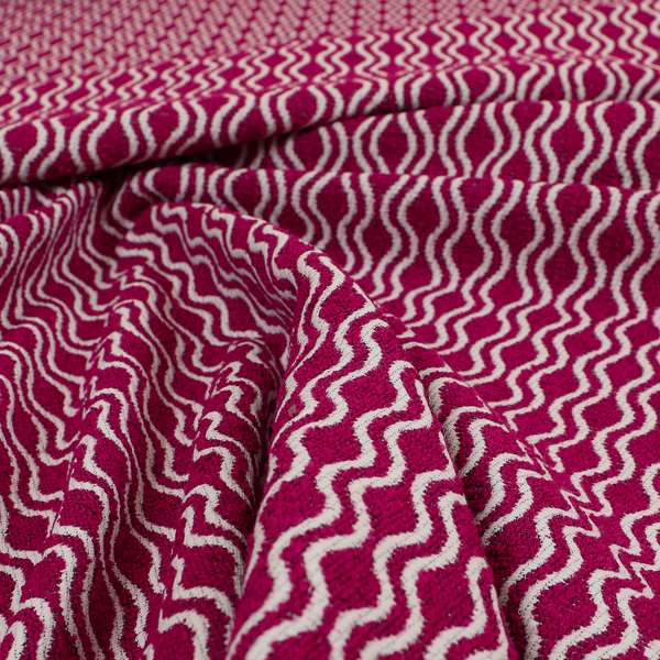 Piccadilly Collection Eclipse Pattern Woven Upholstery Pink Chenille Fabric JO-514