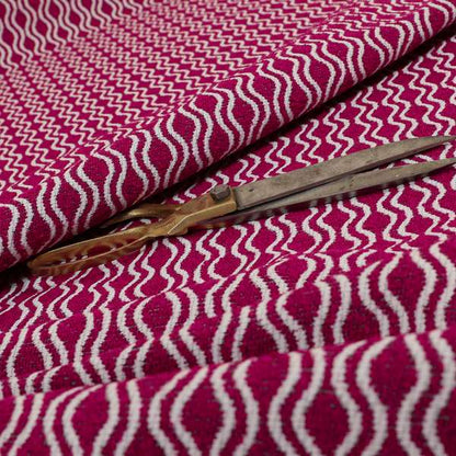 Piccadilly Collection Eclipse Pattern Woven Upholstery Pink Chenille Fabric JO-514 - Roman Blinds