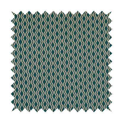 Piccadilly Collection Eclipse Pattern Woven Upholstery Teal Chenille Fabric JO-516 - Made To Measure Curtains