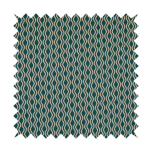 Piccadilly Collection Eclipse Pattern Woven Upholstery Teal Chenille Fabric JO-516