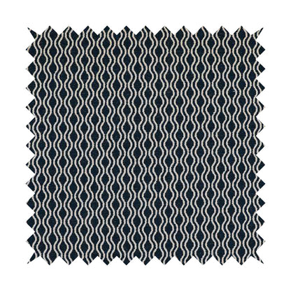 Piccadilly Collection Eclipse Pattern Woven Upholstery Navy Blue Chenille Fabric JO-517 - Roman Blinds