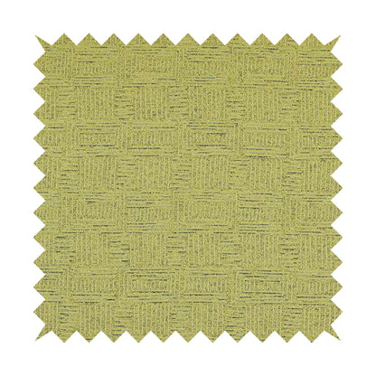 Piccadilly Collection Gingham Pattern Woven Upholstery Green Chenille Fabric JO-518 - Roman Blinds