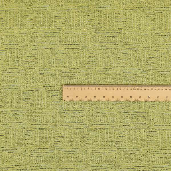 Piccadilly Collection Gingham Pattern Woven Upholstery Green Chenille Fabric JO-518 - Roman Blinds