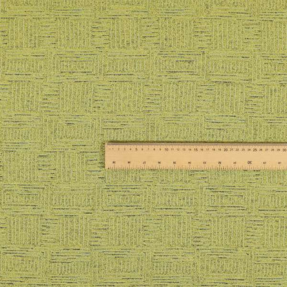 Piccadilly Collection Gingham Pattern Woven Upholstery Green Chenille Fabric JO-518 - Made To Measure Curtains