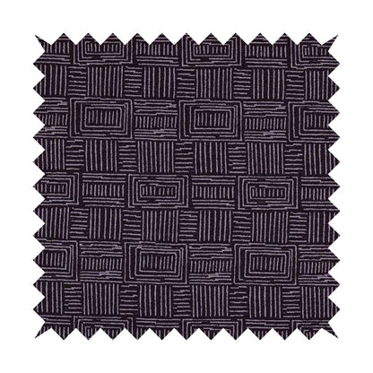 Piccadilly Collection Gingham Pattern Woven Upholstery Purple Chenille Fabric JO-522 - Roman Blinds