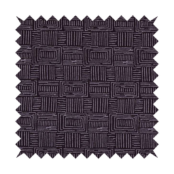 Piccadilly Collection Gingham Pattern Woven Upholstery Purple Chenille Fabric JO-522 - Made To Measure Curtains