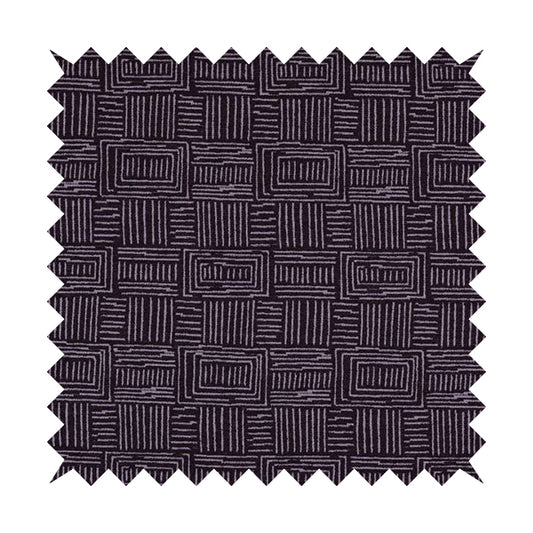 Piccadilly Collection Gingham Pattern Woven Upholstery Purple Chenille Fabric JO-522